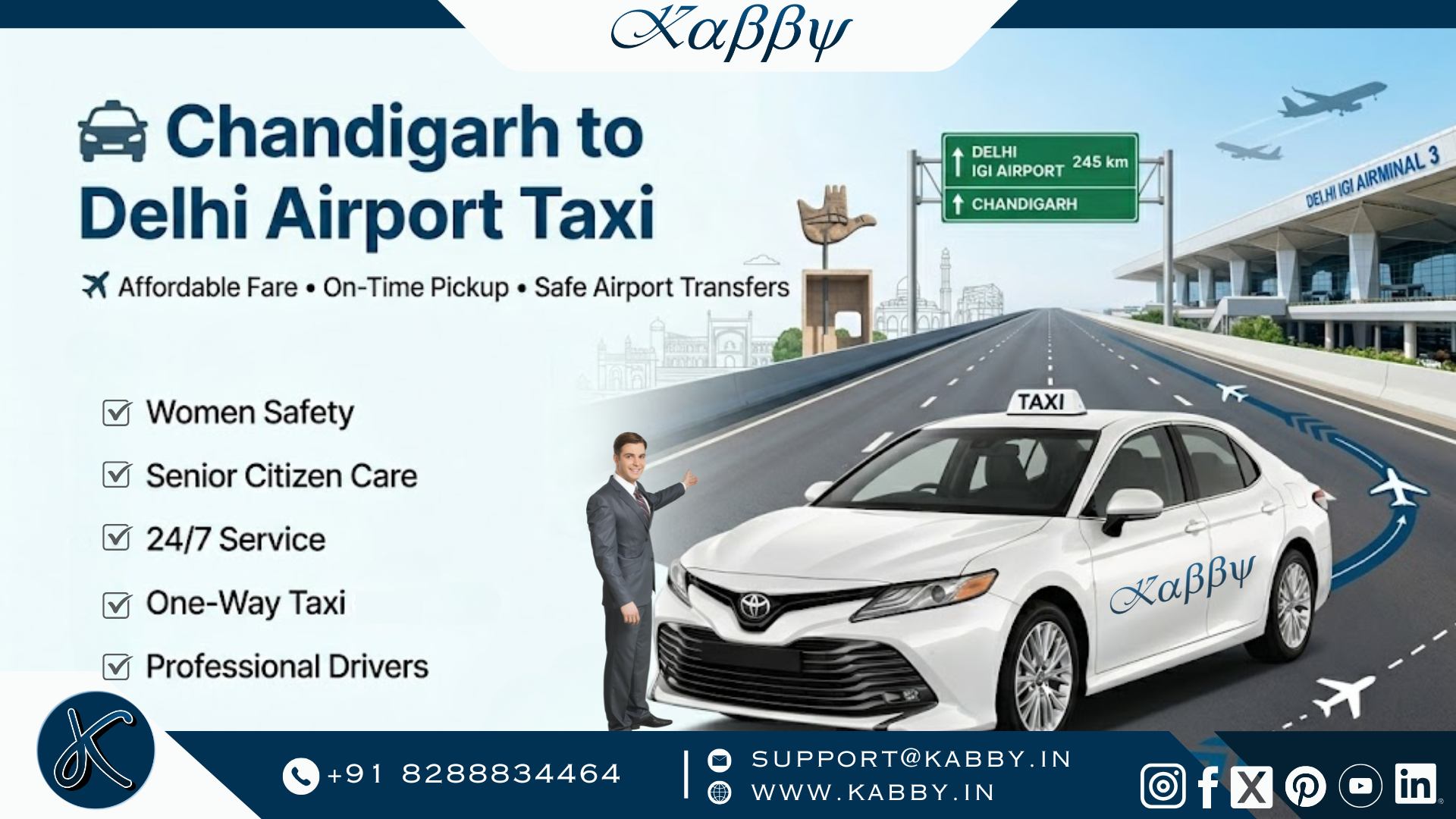 Chandigarh to Delhi Airport Taxi